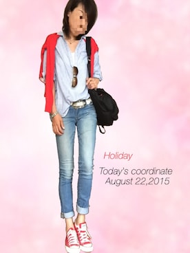 「FINAL DECISION（ファイナルディシジョン）のアイテム（トップス）」を使った、kiimaさん（レディース・168cm）の夏コーディネート