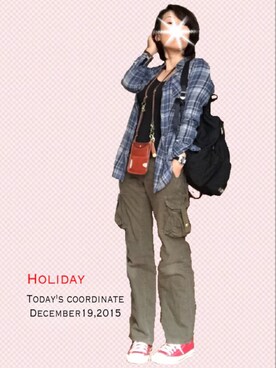 「ET BOITE（エボワット）のアイテム」を使った、kiimaさん（レディース・168cm）の冬コーディネート