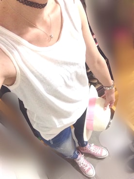 「Aco Design（アコデザイン）のアイテム（帽子）」を使った、 は  なさん（レディース・156cm）の夏コーディネート