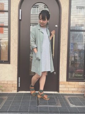 「archives（アルシーヴ）のアイテム（シャツワンピース）」を使った、misakiさん（レディース・160cm）の春コーディネート