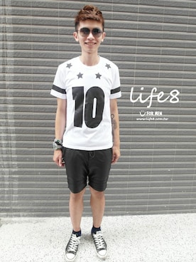 「Life8」｜「アイテム（パンツ）」を使った、life8さん（メンズ・180cm）の夏コーディネート