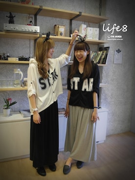 「Life8」｜「アイテム（スウェット）」を使った、life8さん（レディース・160cm）の夏コーディネート