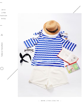 「Life8」｜「アイテム（パンツ）」を使った、life8さん（メンズ・180cm）の夏コーディネート