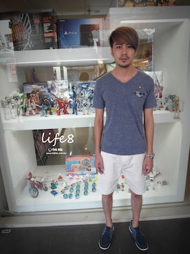 「Life8」｜「アイテム（その他シューズ）」を使った、life8さん（メンズ・180cm）の夏コーディネート