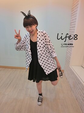 「Life8」｜「アイテム（その他アウター）」を使った、life8さん（レディース・160cm）の夏コーディネート
