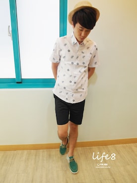 「Life8」｜「アイテム（その他シューズ）」を使った、life8さん（メンズ・180cm）の夏コーディネート