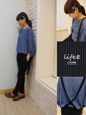「Life8」｜「アイテム（パンツ）」を使った、life8さん（レディース・160cm）の夏コーディネート
