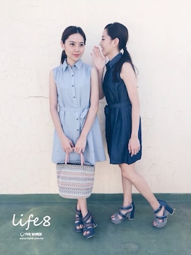 「Life8」｜「アイテム（ワンピース/ドレス）」を使った、life8さん（レディース・160cm）の夏コーディネート