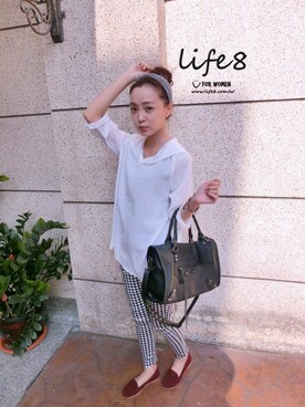 「Life8」｜「アイテム（パンツ）」を使った、life8さん（レディース・160cm）の夏コーディネート