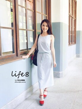 「Life8」｜「アイテム（ワンピース/ドレス）」を使った、life8さん（レディース・160cm）の夏コーディネート