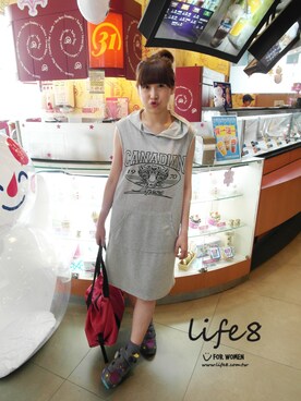 「Life8」｜「アイテム（ワンピース/ドレス）」を使った、life8さん（レディース・160cm）の夏コーディネート