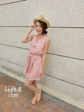「Life8」｜「アイテム（ワンピース/ドレス）」を使った、life8さん（レディース・164cm）の夏コーディネート