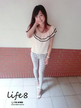 「Life8」｜「アイテム（パンツ）」を使った、life8さん（レディース・165cm）の秋コーディネート