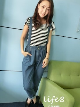 「Life8」｜「アイテム（パンツ）」を使った、life8さん（レディース・165cm）の秋コーディネート