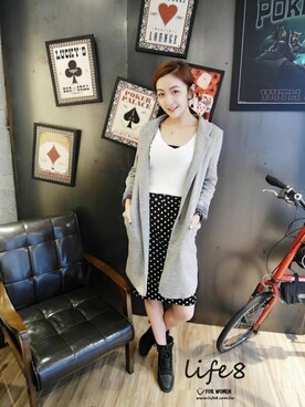 「Life8」｜「アイテム（その他アウター）」を使った、life8さん（レディース・165cm）の秋コーディネート