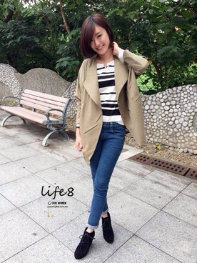 「Life8」｜「アイテム（その他アウター）」を使った、life8さん（レディース・165cm）の秋コーディネート