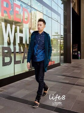 「Life8」｜「アイテム（その他アウター）」を使った、life8さん（メンズ・165cm）の秋コーディネート