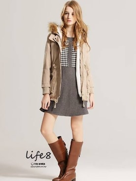 「Life8（ライフエイト）のアイテム（ジャケット/アウター）」を使った、life8さん（レディース・165cm）の冬コーディネート