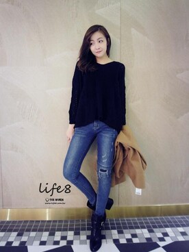 「Life8（ライフエイト）のアイテム」を使った、life8さん（レディース・165cm）の冬コーディネート