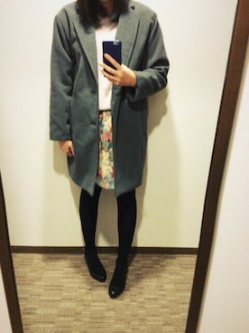 「日常」｜「アイテム（チェスターコート）」を使った、chiyu:)さん（レディース・158cm）の冬コーディネート
