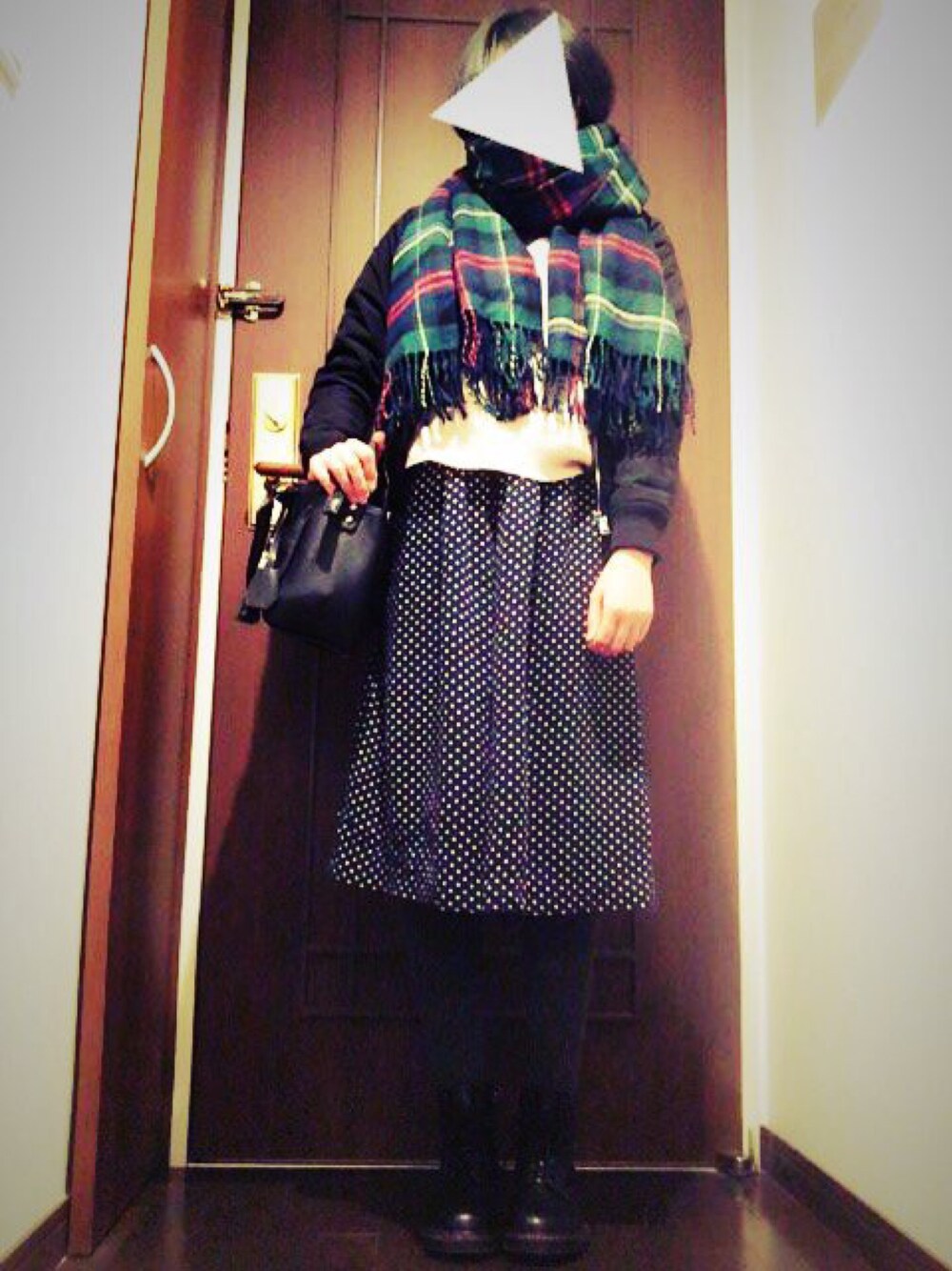 「日常」｜「CIAOPANICのアイテム（ハンドバッグ、ブラック系）」を使った、chiyu:)さん（レディース・158cm）の冬コーディネートの1枚目の写真