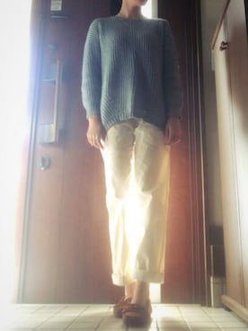 「日常」｜「アイテム（モカシン/デッキシューズ）」を使った、chiyu:)さん（レディース・160cm）の冬コーディネート