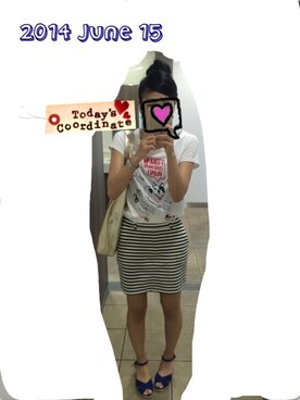 「ジャパンブルー」｜「アイテム（アクセサリー）」を使った、ゆきんぐさん（レディース・160cm）の夏コーディネート