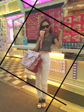 「Yves Saint Laurent（イヴサンローラン）のアイテム（パンツ）」を使った、Ｕｌｕさん（レディース・165cm）の夏コーディネート