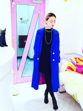 「LouisVuitton」｜「アイテム（チェスターコート）」を使った、Ｕｌｕさん（レディース・165cm）の秋コーディネート