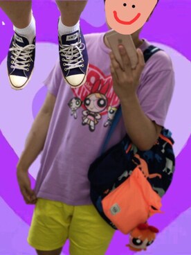 「GAP（ギャップ）のアイテム（バックパック/リュック）」を使った、NICO◡̈さん（メンズ・175cm）の夏コーディネート