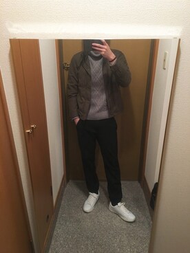 「UNIQLO（ユニクロ）のアイテム（ミリタリージャケット、グリーン系）」を使った、tanさん（メンズ・177cm）の秋コーディネート