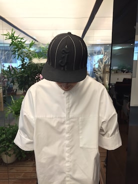 「JUUN.J（ジュンジェイ）のアイテム（帽子）」を使った、J Huangさん（メンズ・173cm）の夏コーディネート