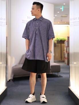 「XANDER ZHOUのアイテム」を使った、J Huangさん（メンズ・173cm）の夏コーディネート
