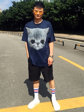 「SHAUN SAMSON（ショーンサムソン）のアイテム」を使った、J Huangさん（メンズ・173cm）の夏コーディネート