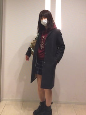 「179/WG（イチナナキュウダブルジー）のアイテム（チェスターコート）」を使った、ハイジさん（レディース・161cm）の秋コーディネート