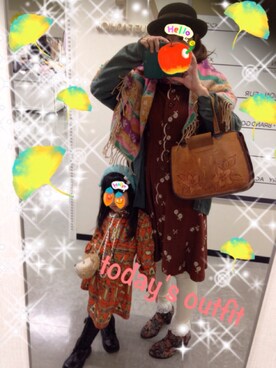 「お買い物day」｜Ogura Akinaさん（キッズ・100cm）の冬コーディネート