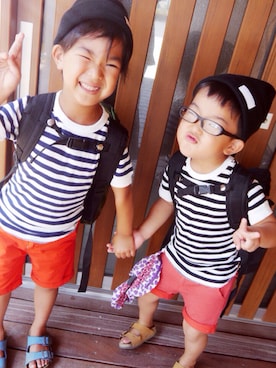 「SCOTCH & SODA（スコッチ アンド ソーダ）のアイテム（パンツ）」を使った、thinkNxさん（キッズ・110cm）の夏コーディネート
