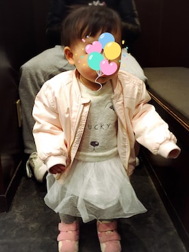 「誕生日」｜「アイテム（スタジャン）」を使った、maaatanさん（キッズ・80cm）の冬コーディネート