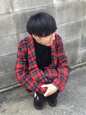 「PENDLETON（ペンドルトン）のアイテム（その他アウター）」を使った、ロックオン高崎さん（メンズ・168cm・20代）の冬コーディネート