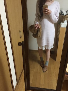 「MERCURYDUO（マーキュリーデュオ）のアイテム（ブーティ）」を使った、Yoshie Fujiuさん（レディース・155cm）の秋コーディネート