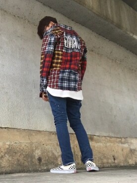 「HALFMAN（ハーフマン）のアイテム（パンツ）」を使った、贯太さん（メンズ・175cm）の秋コーディネート