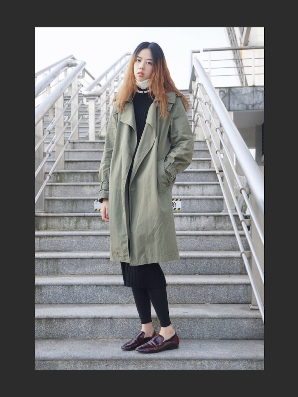 「秋のコーデ、ootd、冬、outfit」｜「ZARAのアイテム（カバーオール、グリーン系）」を使った、Eetearth☻さん（レディース・175cm）の秋コーディネートの1枚目の写真