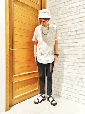 「Champion（チャンピオン）のアイテム（帽子）」を使った、だっちょさん（メンズ・174cm）の春コーディネート