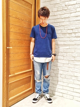 「RAGEBLUE（レイジブルー）のアイテム（アクセサリー）」を使った、だっちょさん（メンズ・175cm）の夏コーディネート