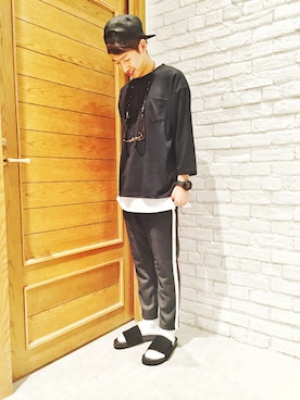 「RAGEBLUE（レイジブルー）のアイテム（キャップ）」を使った、だっちょさん（メンズ・175cm）の夏コーディネート