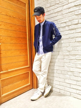 「アイテム（MA-1）」を使った、だっちょさん（メンズ・174cm・20代）の春コーディネート