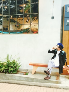 「Engineered Garments（エンジニアードガーメンツ）のアイテム（ダウンジャケット/コート）」を使った、iseさん（メンズ・172cm）の春コーディネート