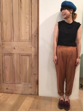 「アイテム（その他シューズ、レッド系）」を使った、riiyaさん（レディース・154cm）の夏コーディネート