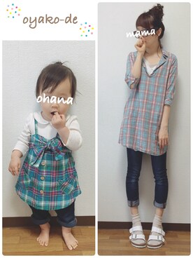 「サンダルに靴下」｜「アイテム（その他トップス）」を使った、✻ohana✻さん（キッズ・70cm）の春コーディネート