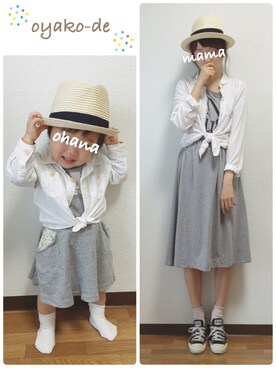 「OSMOSIS（オズモーシス）のアイテム」を使った、✻ohana✻さん（キッズ・80cm）の春コーディネート